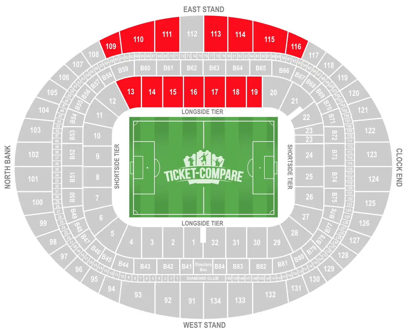 Emirates Stadium East Stand Sitzplan