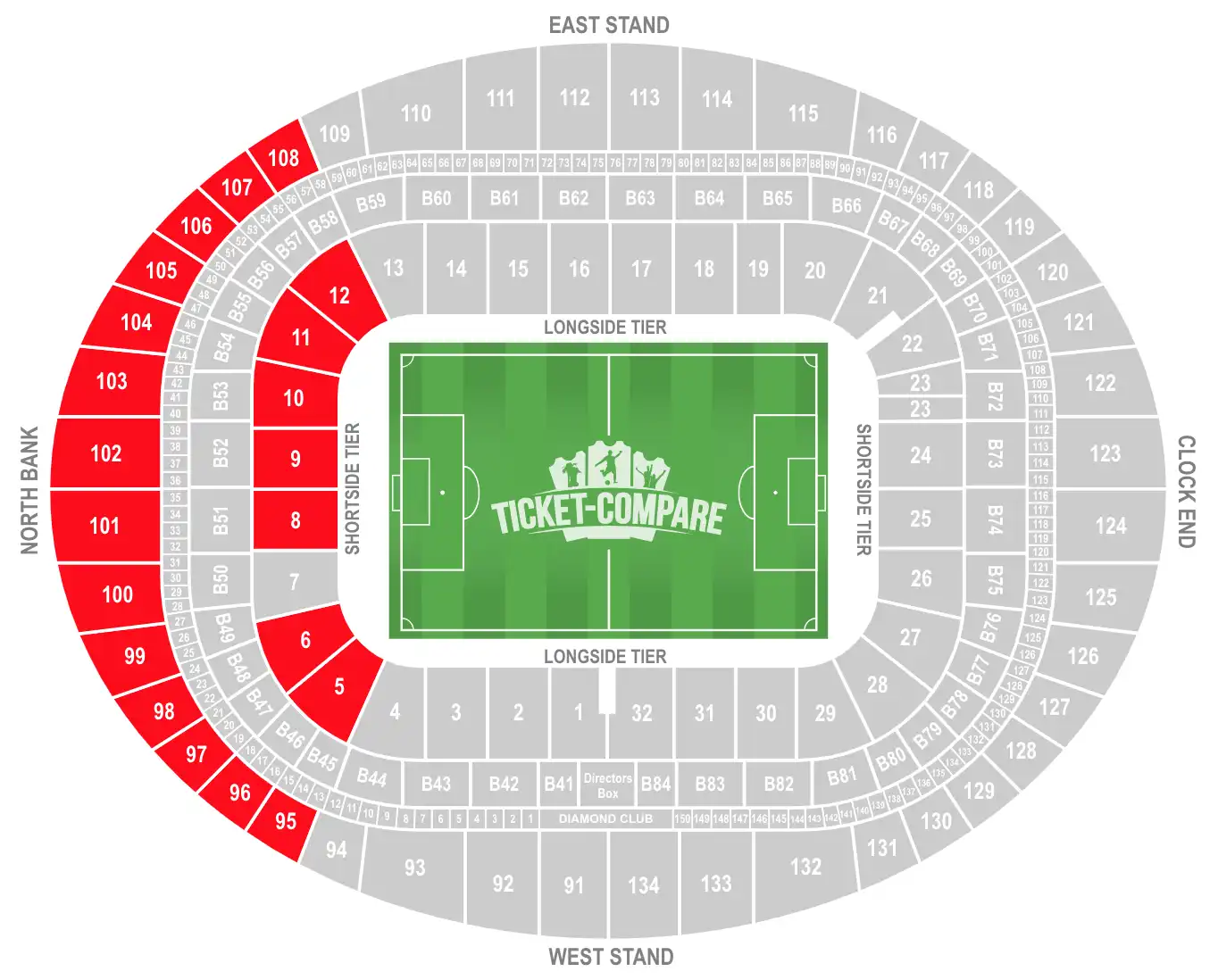 Emirates Stadium North Stand Sitzplan