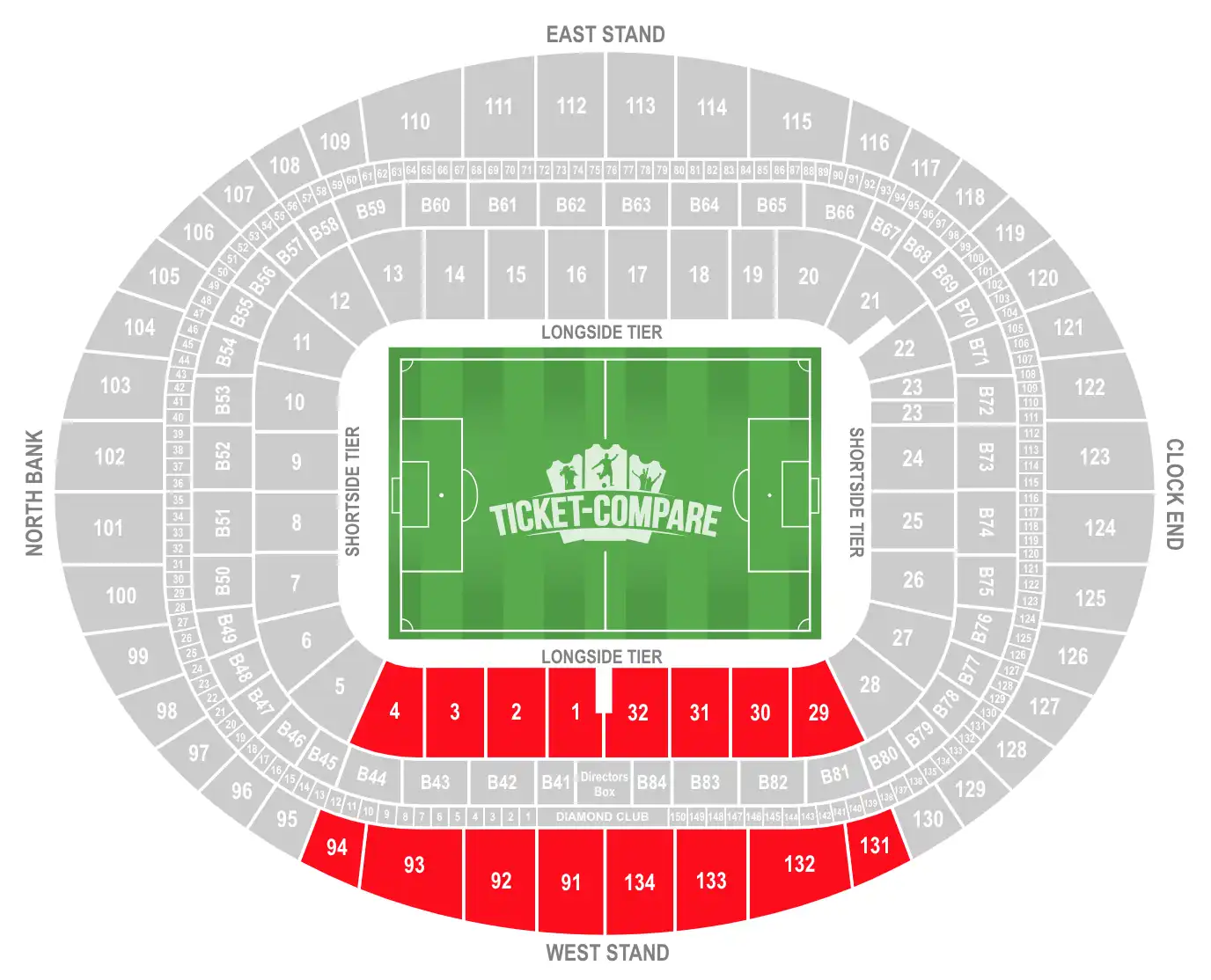 Emirates Stadium West Stand Sitzplan