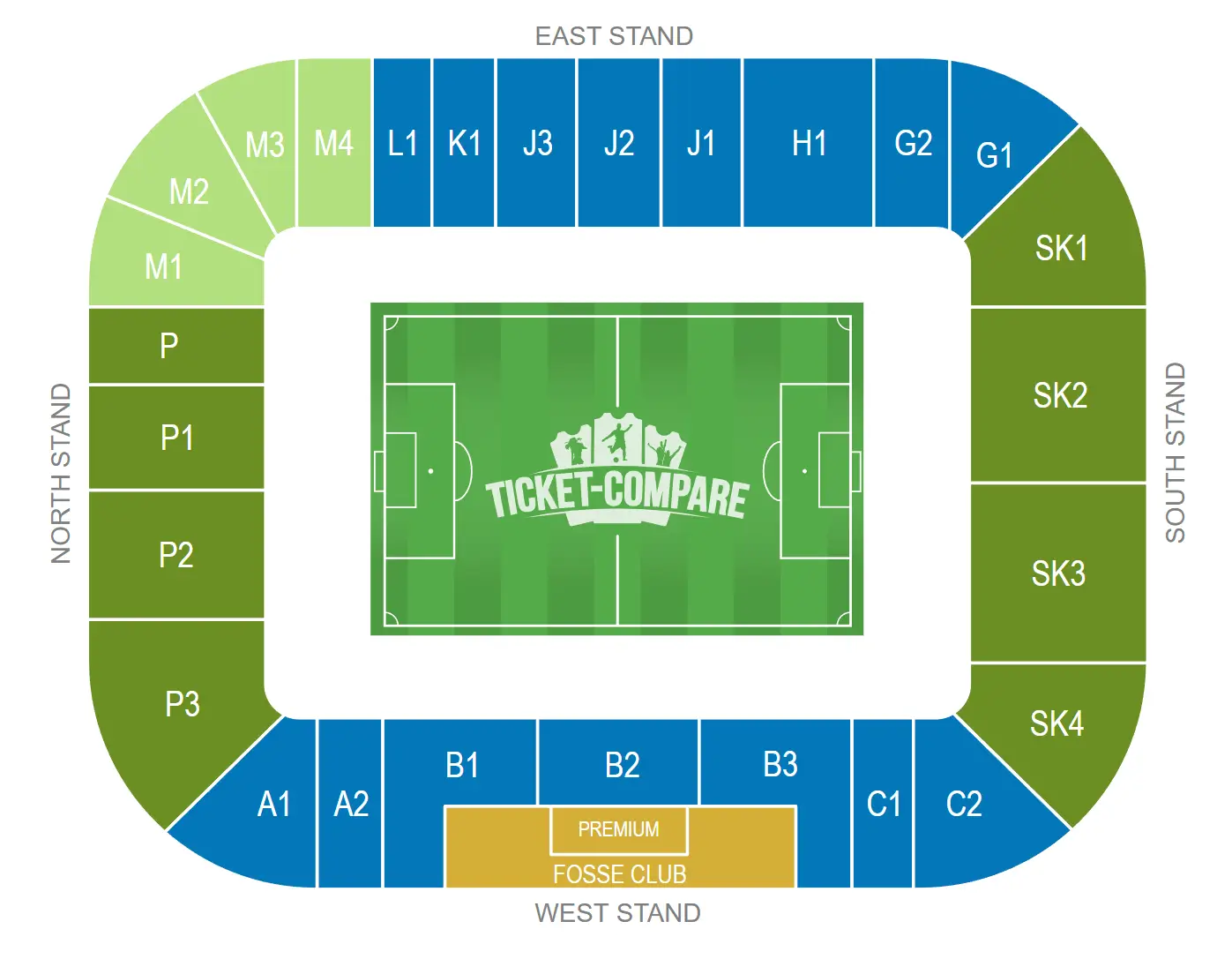 King Power Stadium Sitzplan
