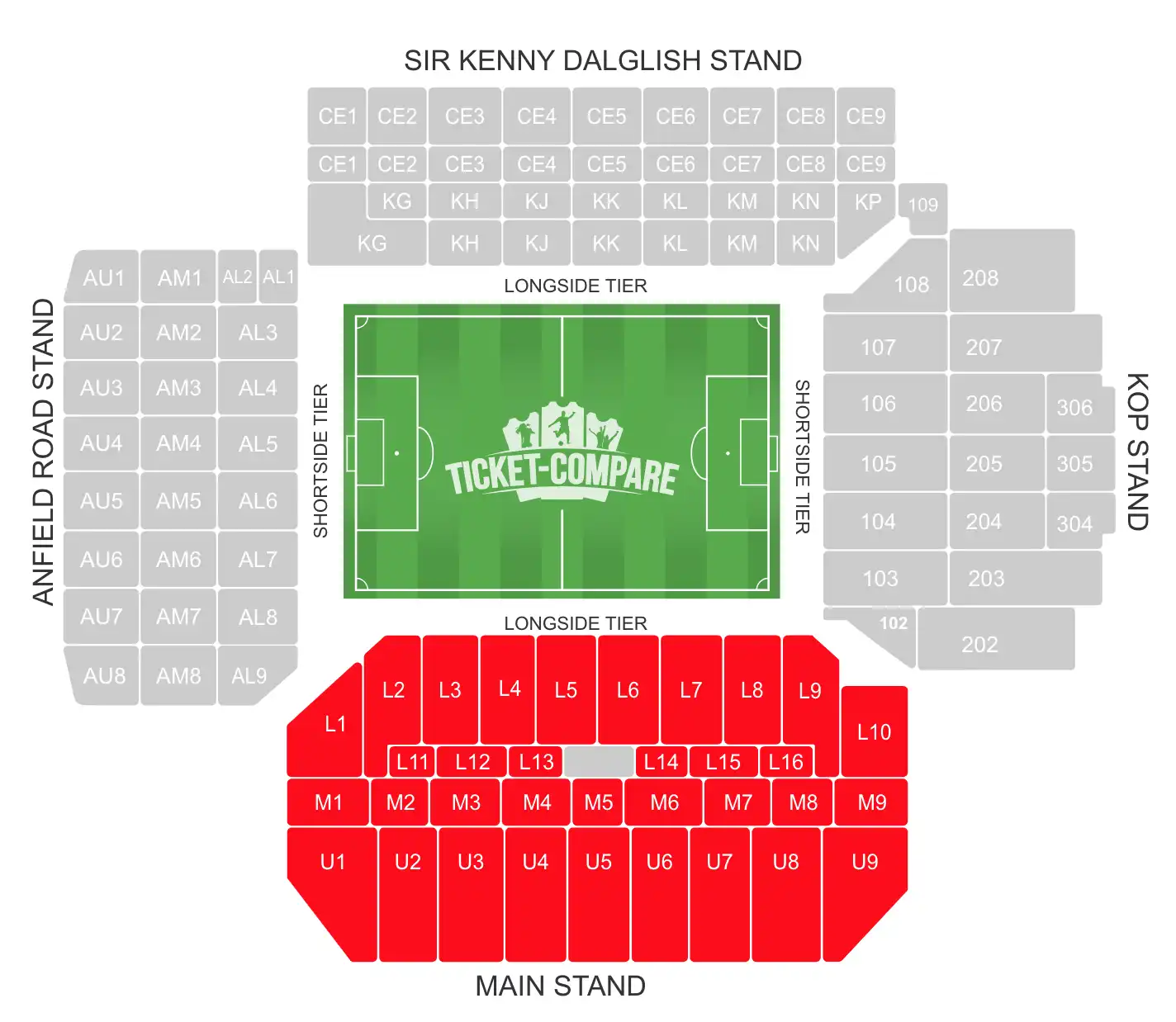 Anfield Sitzplan Main Stand