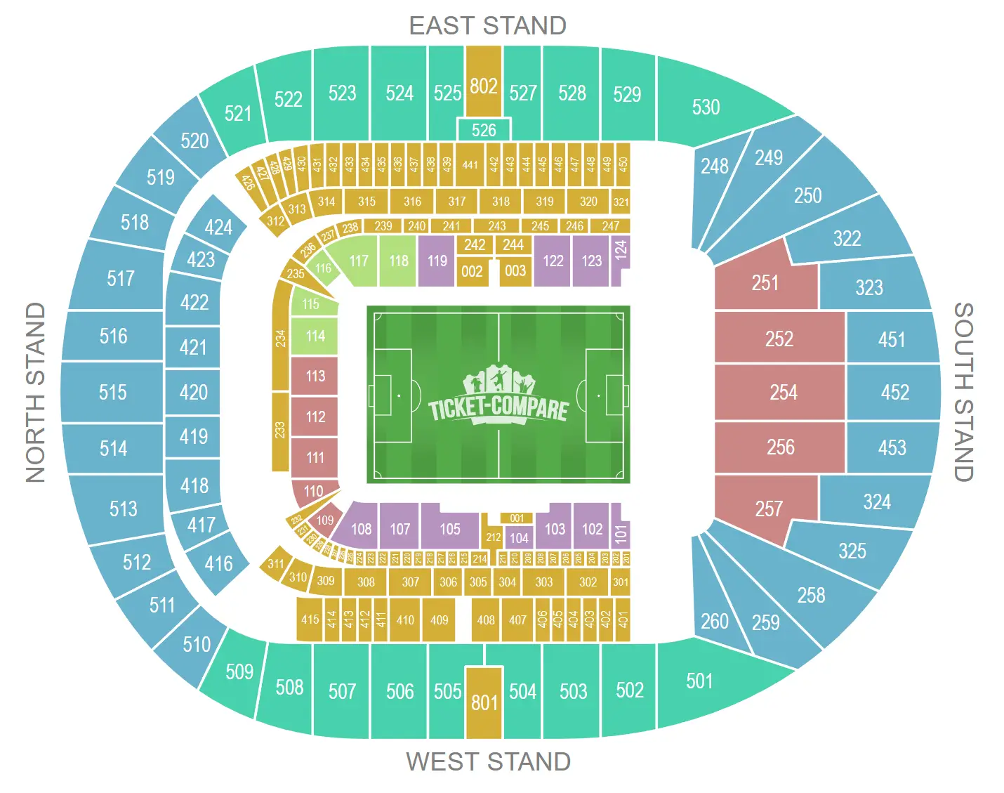 Tottenham Hotspur Stadium Sitzplan