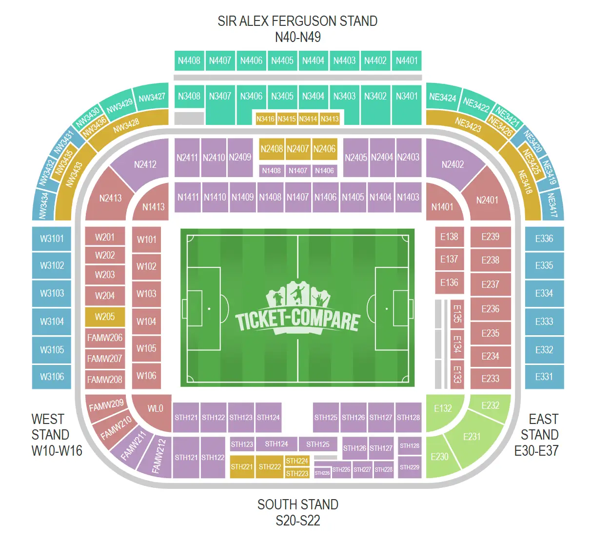 Old Trafford Sitzplan