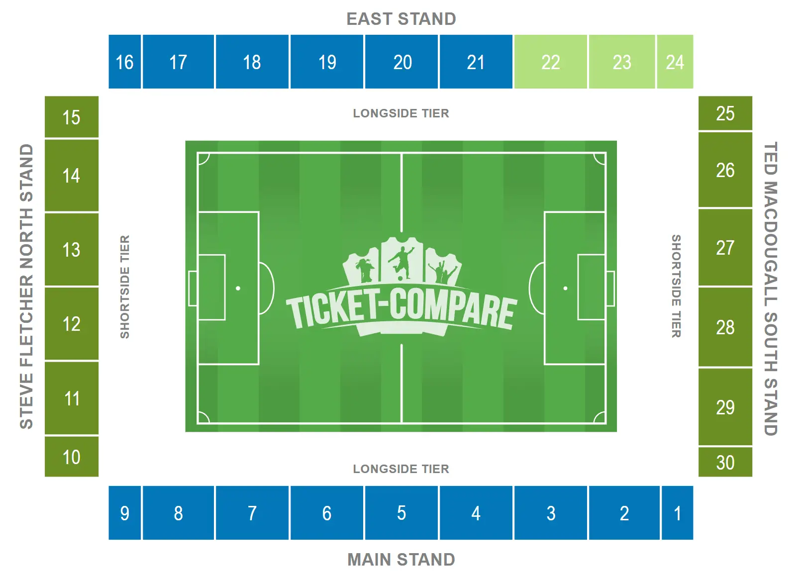 Vitality Stadium Sitzplan