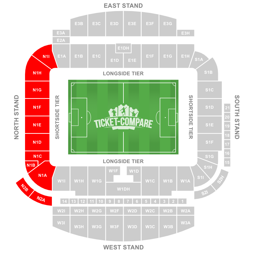 American Express Stadium Sitzplan North Stand Highlight