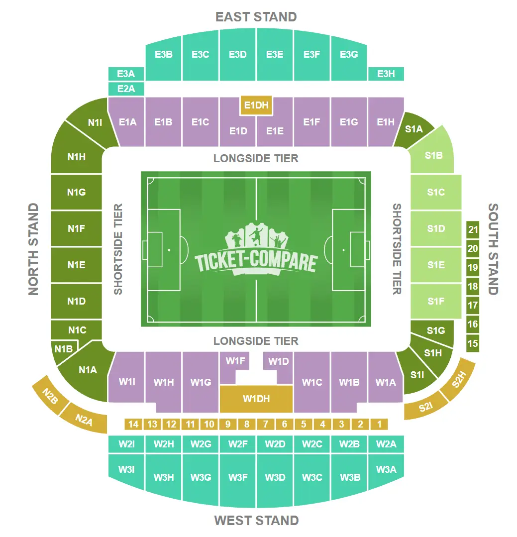 American Express Stadium Sitzplan