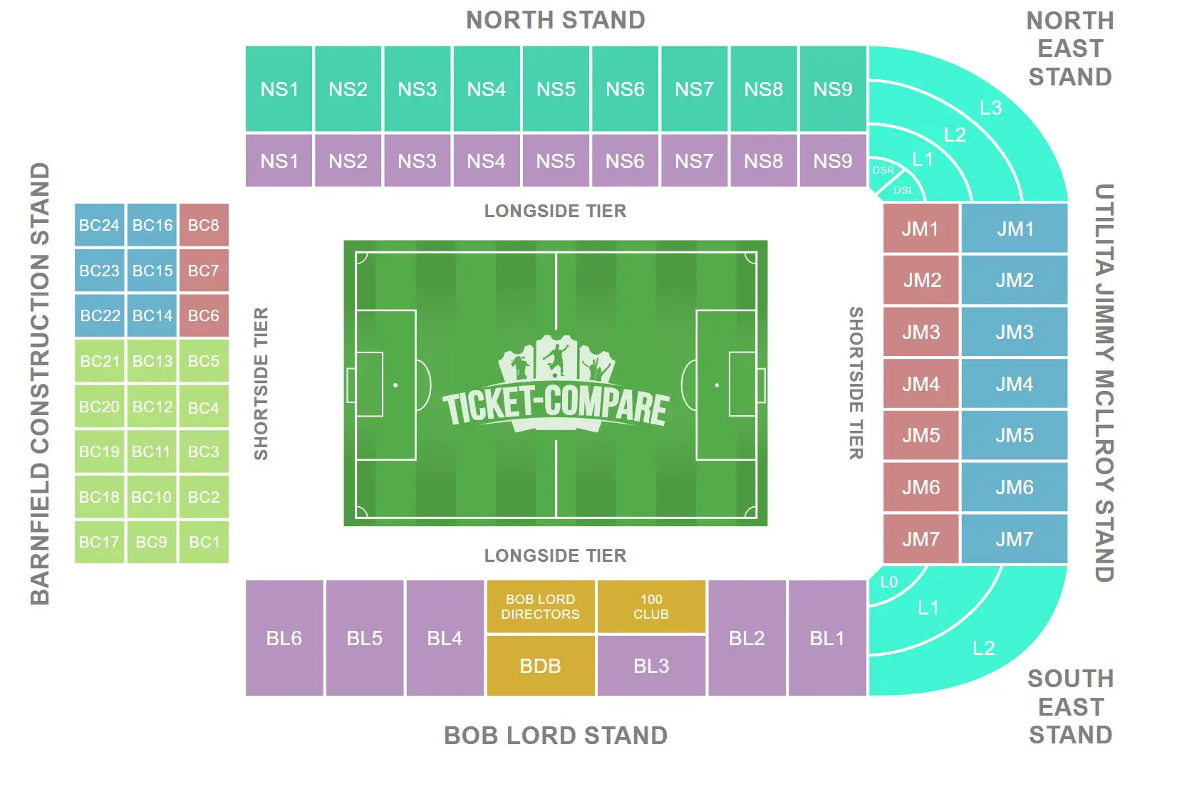 Turf Moor Sitzplan