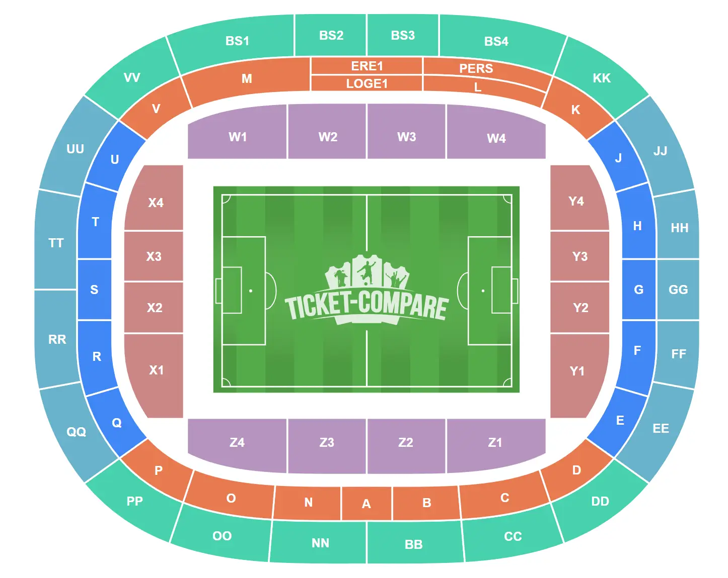 Feijenoord Stadion Sitzplan