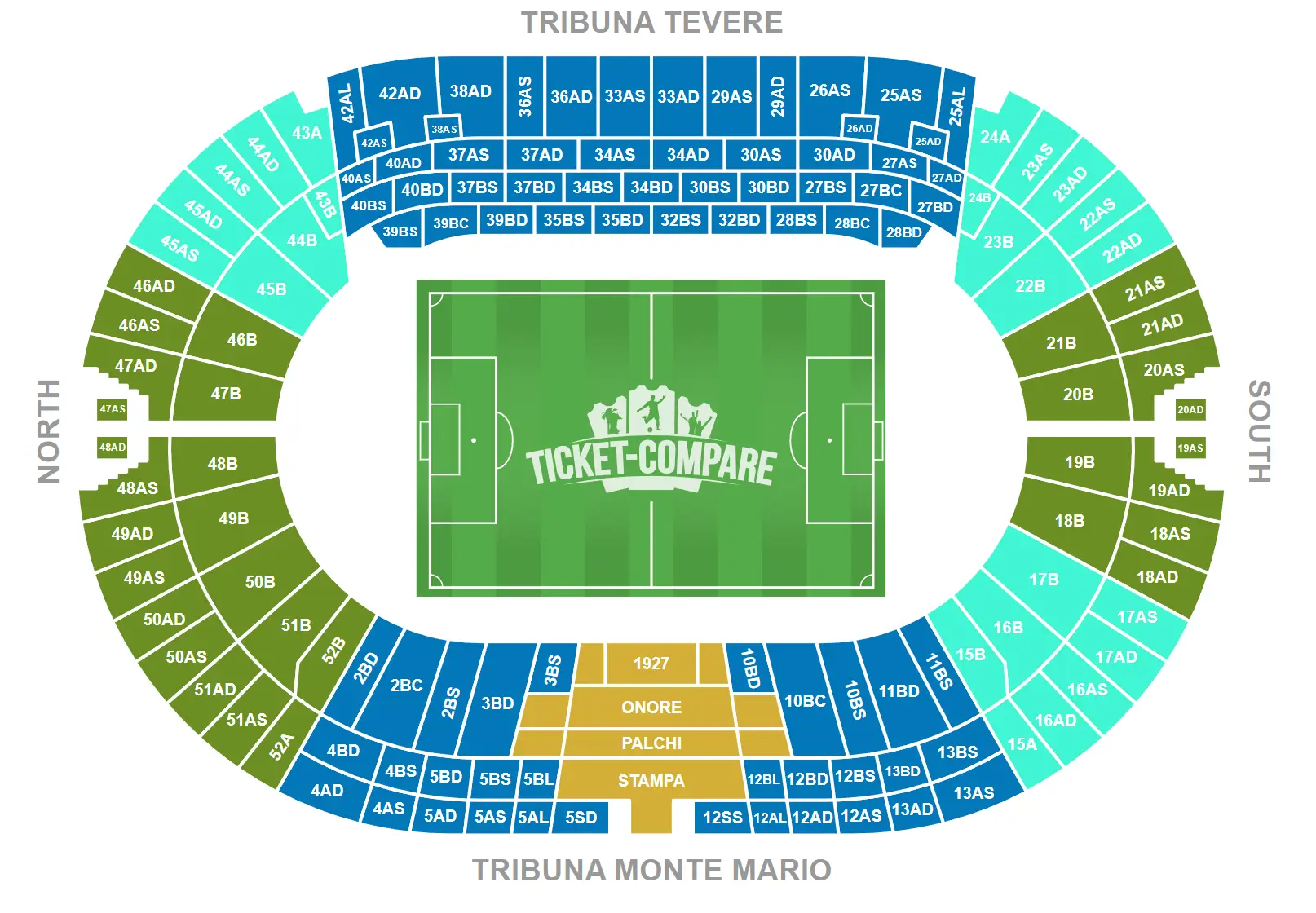 Stadio Olimpico (Roma) Sitzplan