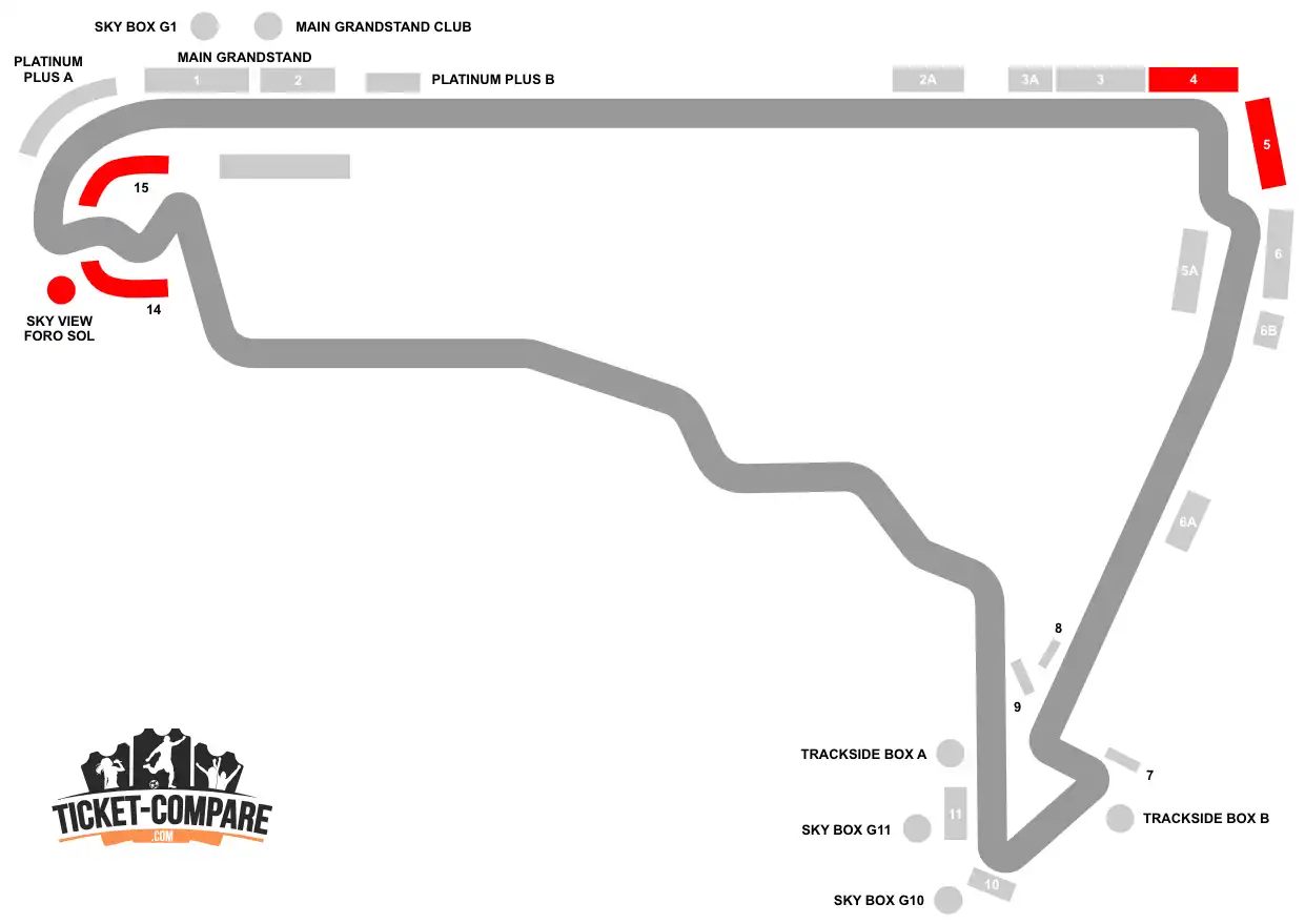 Autódromo Hermanos Rodríguez Tribünenplan