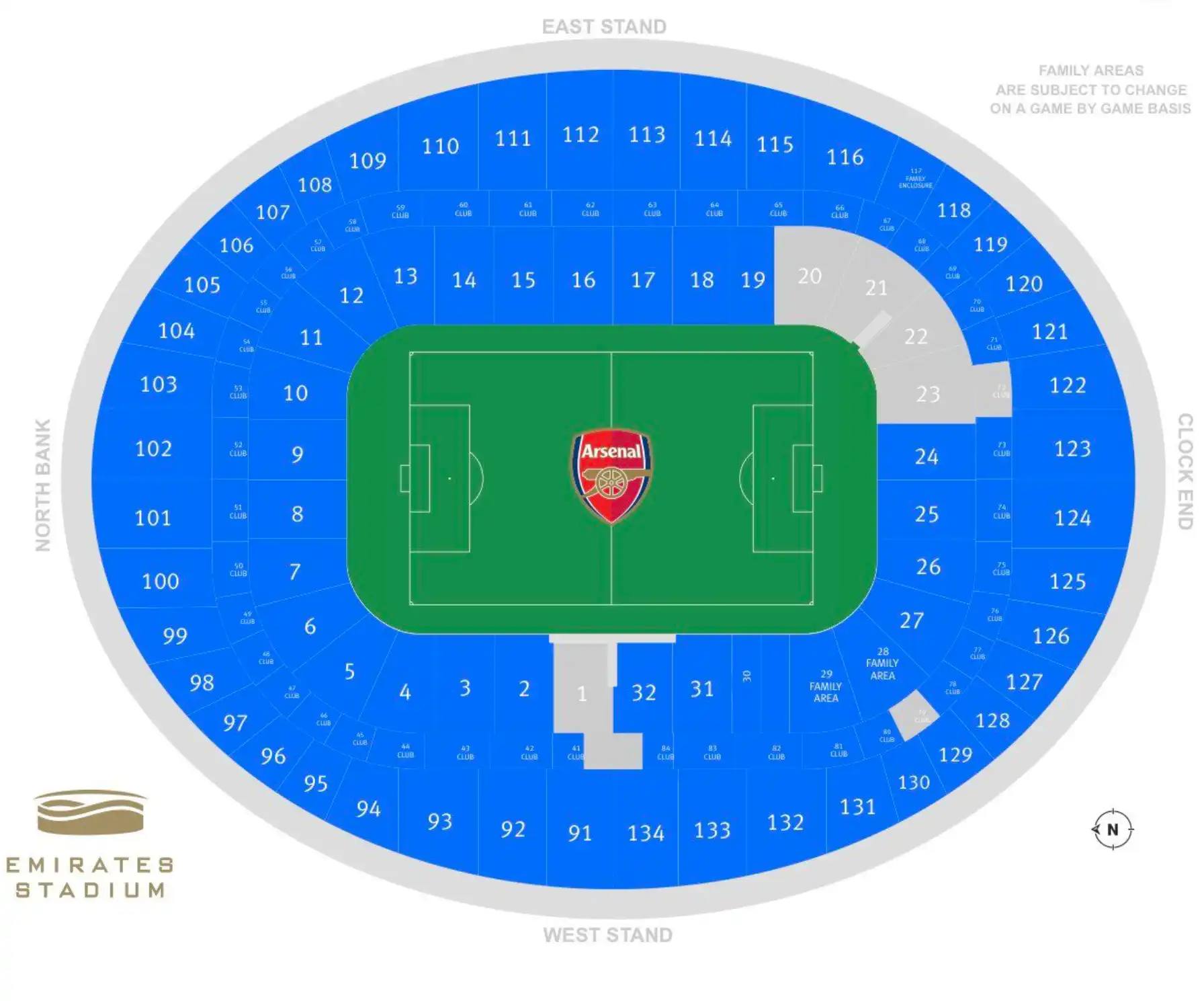 Screenshot Sitzplan Emirates Stadium