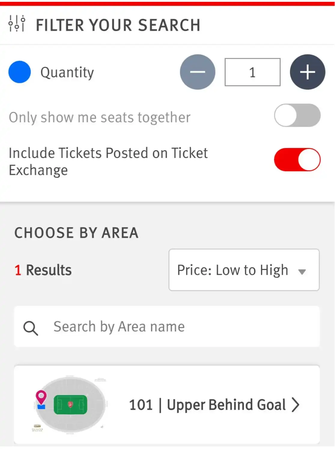 Screenshot Suchfilter