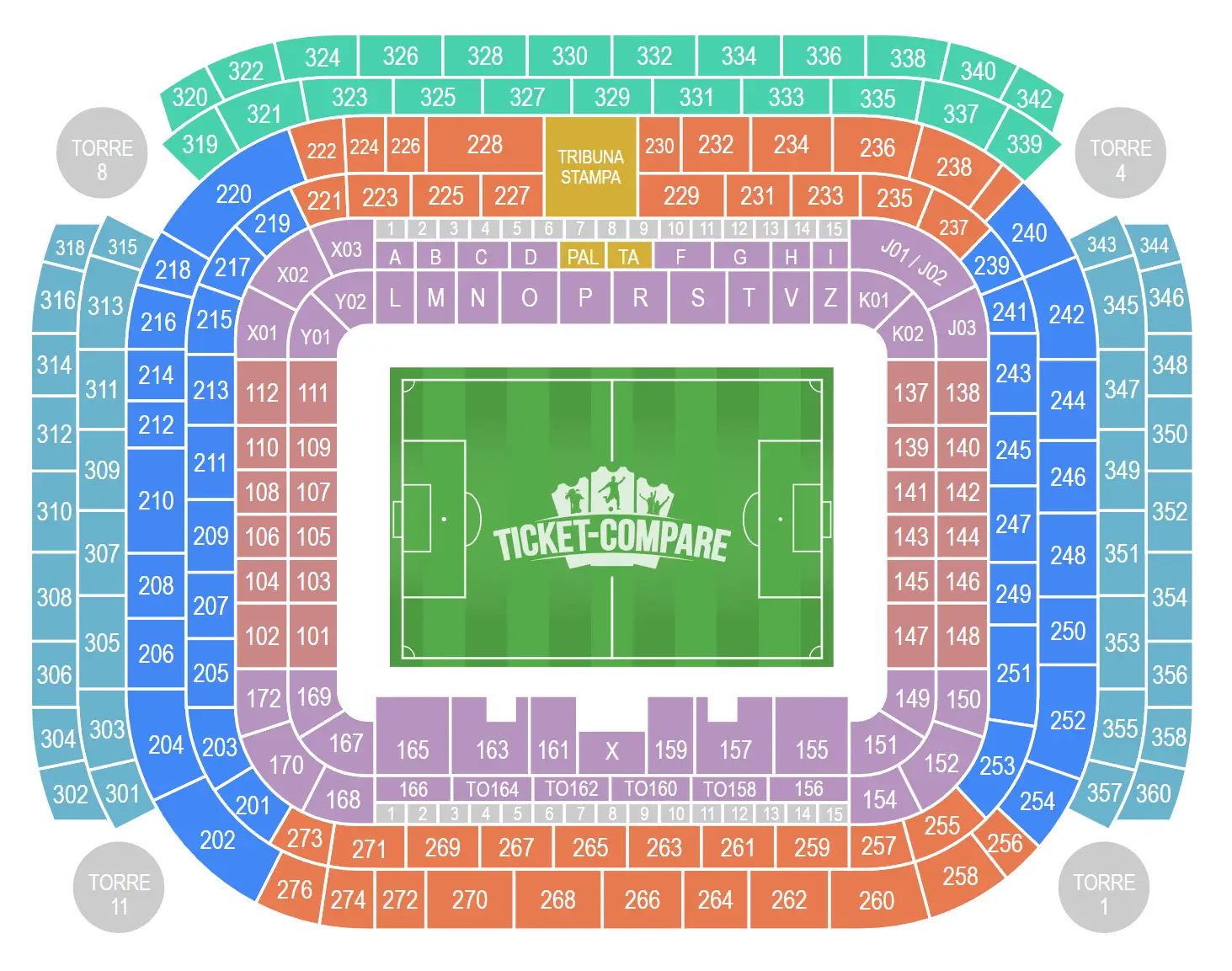 Stadio San Siro Sitzplan