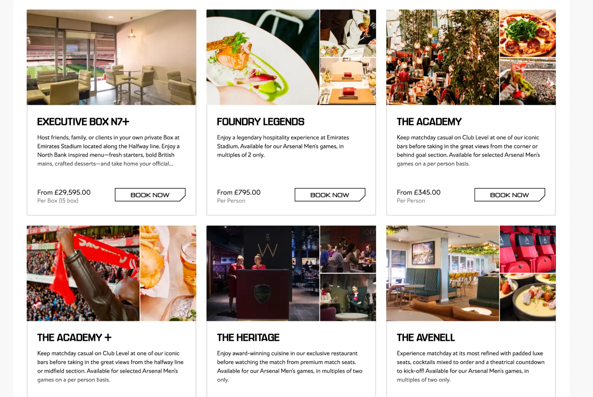 screenshot Hospitality Optionen Arsenal