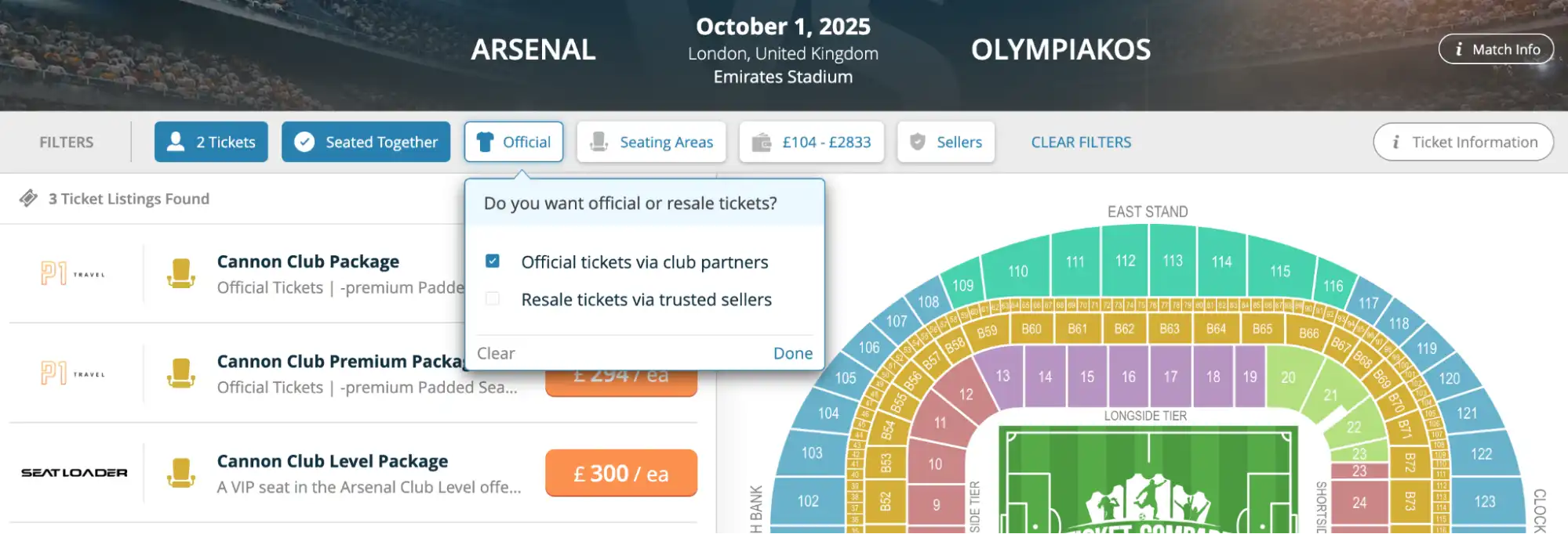 screenshot Offizielle Tickets Club Partner