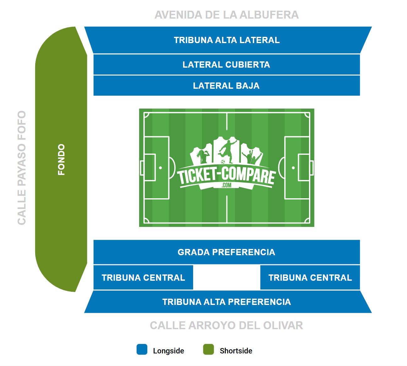 Campo de Futbol de Vallecas Sitzplan