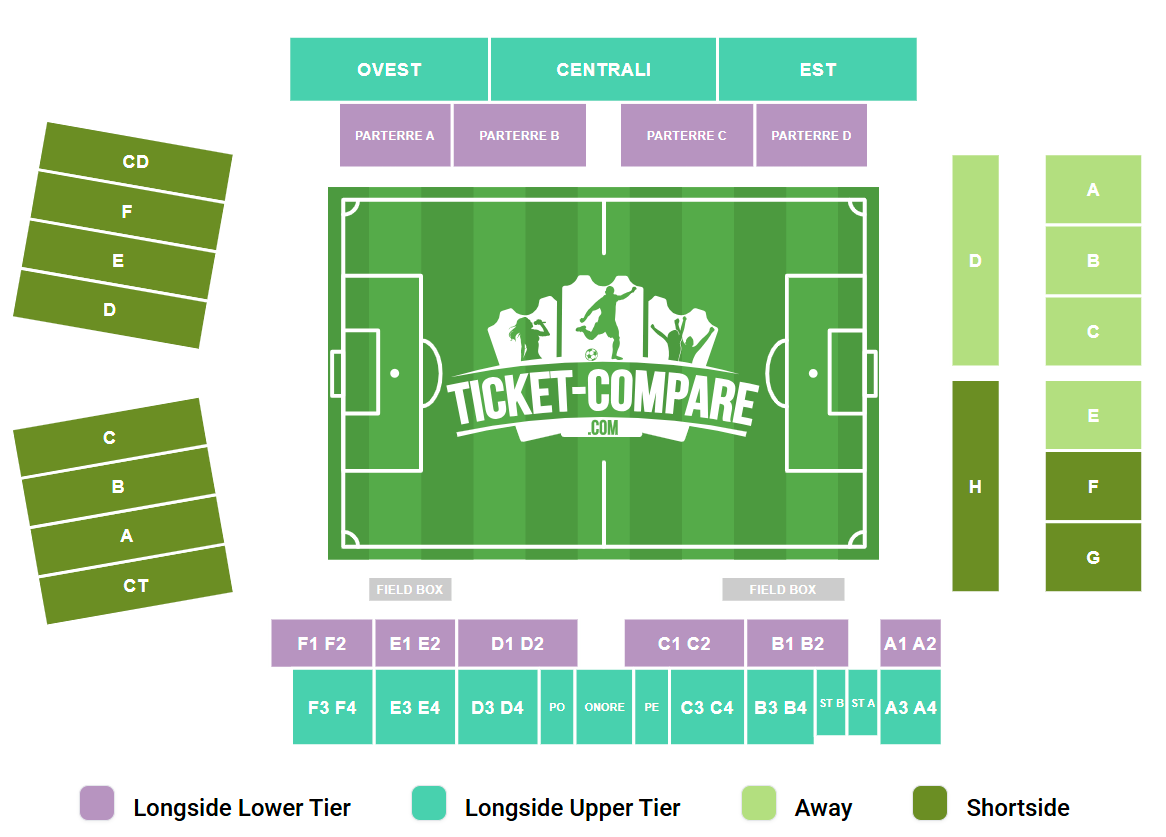 Stadio Giuseppe Sinigaglia Sitzplan