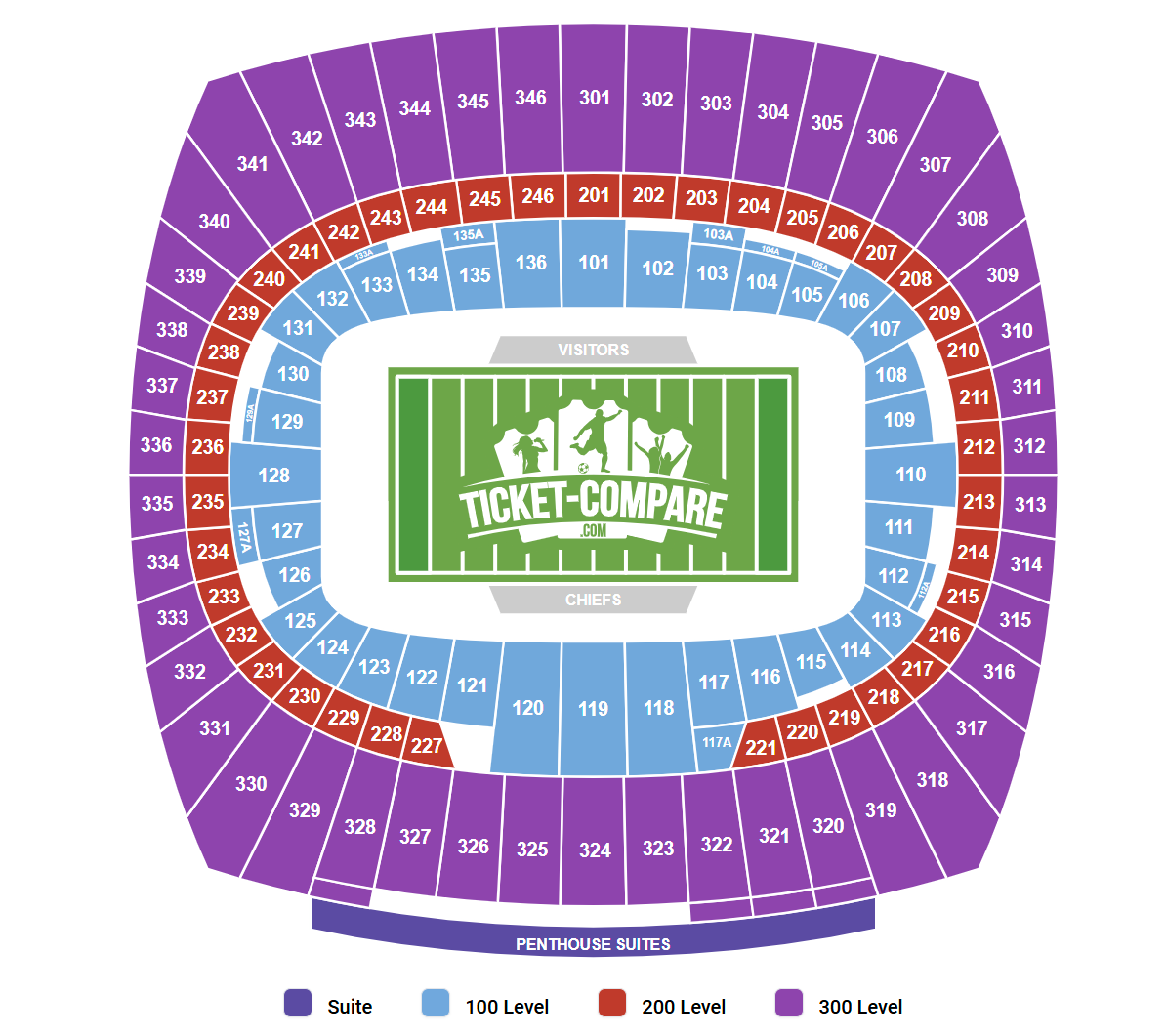 GEHA Field at Arrowhead Stadium Sitzplan