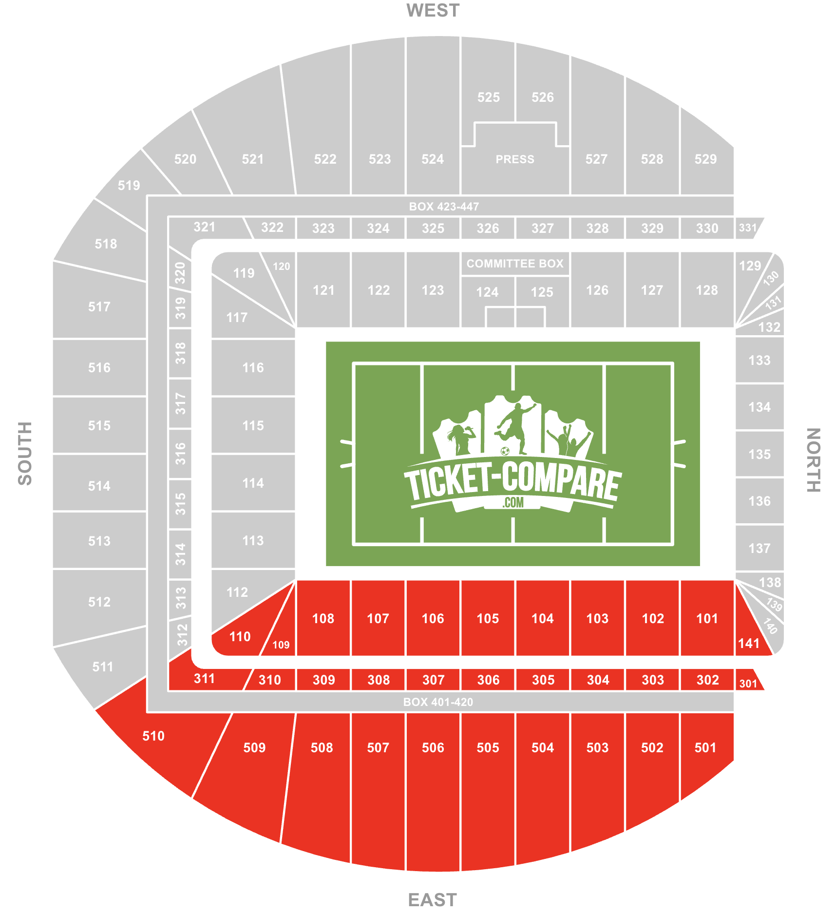 Aviva Stadium Sitzplan – East Stand
