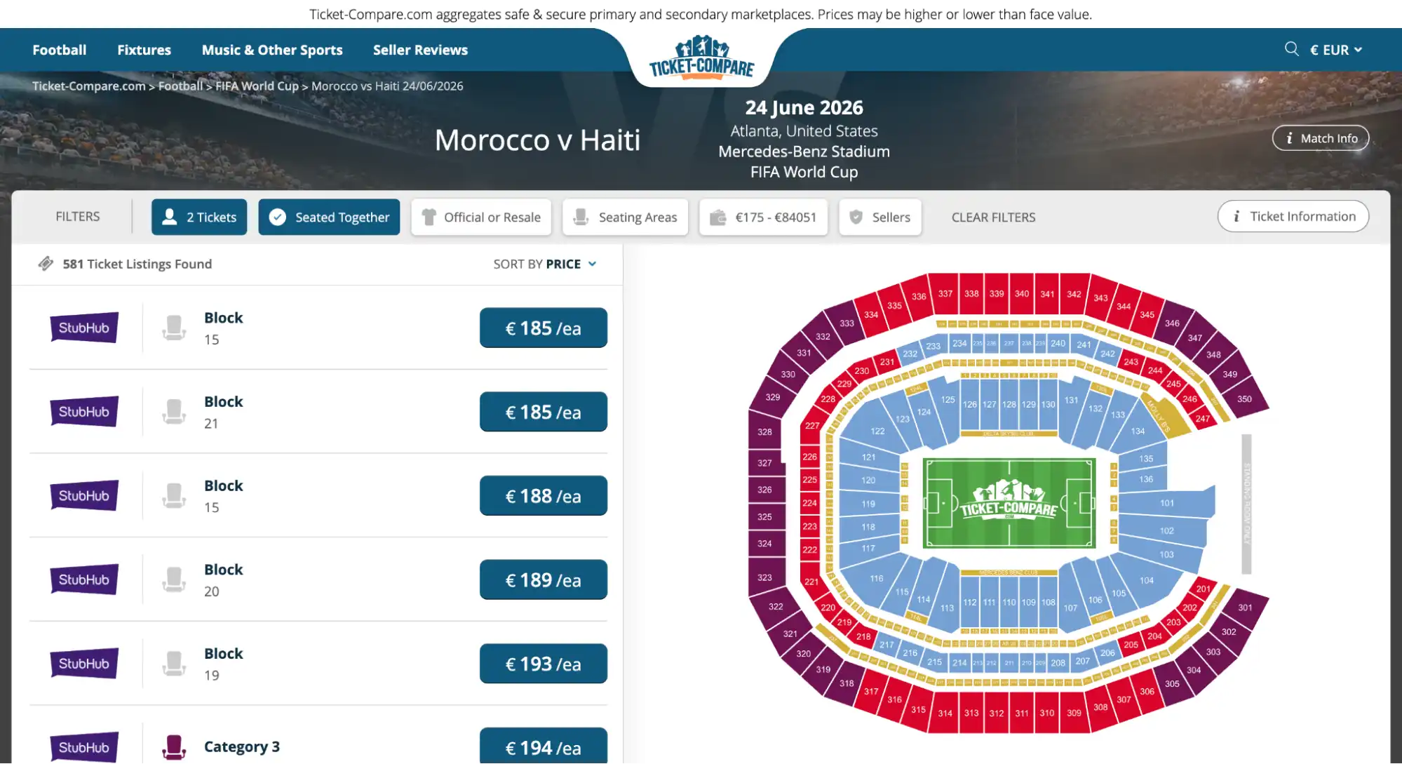 Screenshot Marokko vs Haiti Tickets