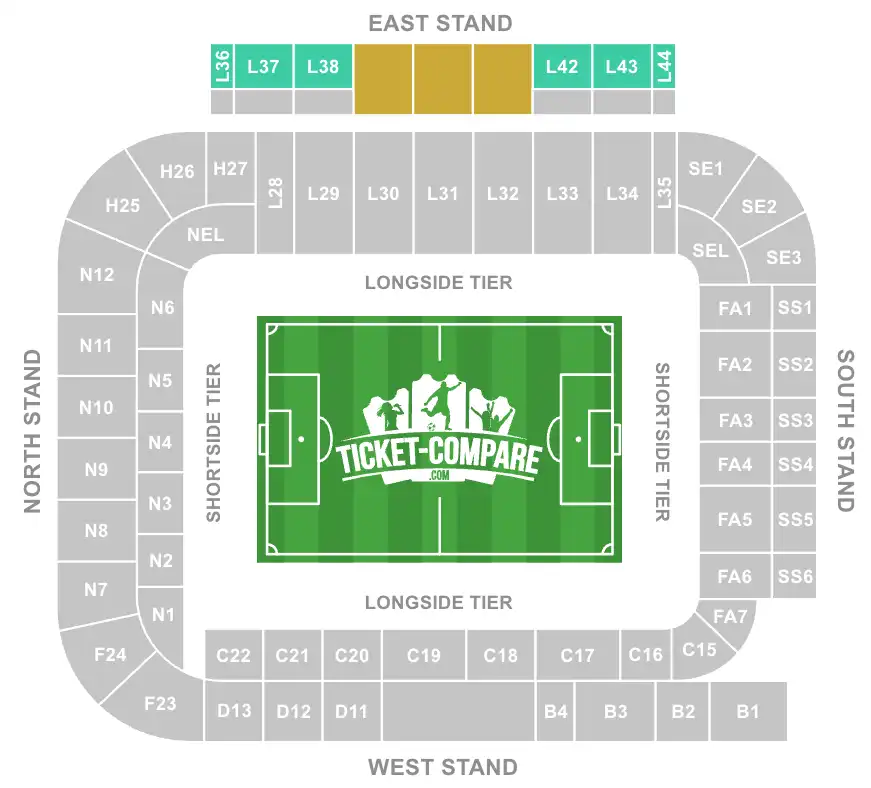 East Stand Upper: Hoch statt versperrt