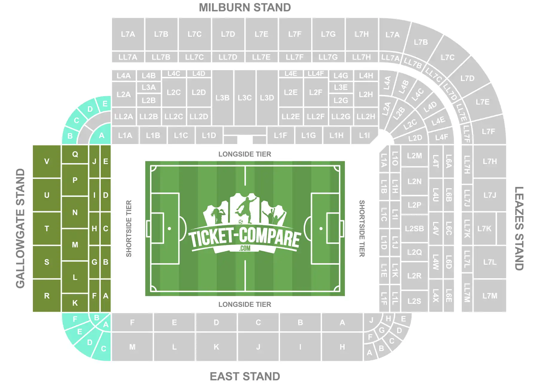 Screenshot Sitzplan Gallowgate Stand